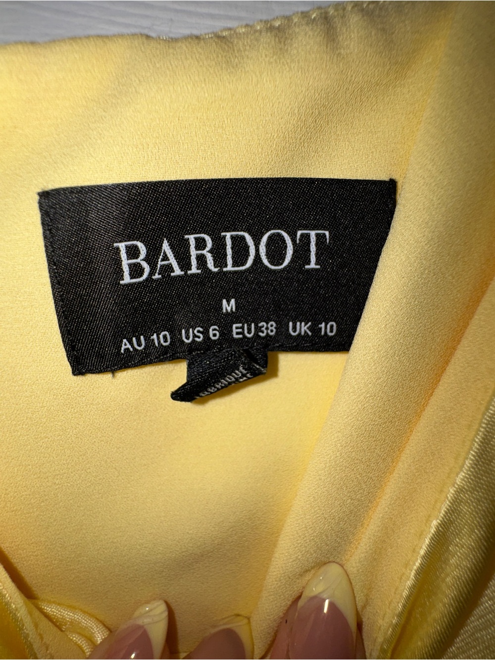 Bardot Pale Yellow Satin High-Low Ruffle Slip Dress - Picture 5 of 6